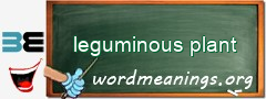 WordMeaning blackboard for leguminous plant